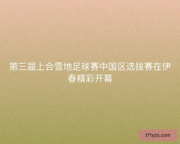 第三届上合雪地足球赛中国区选拔赛在伊春精彩开幕